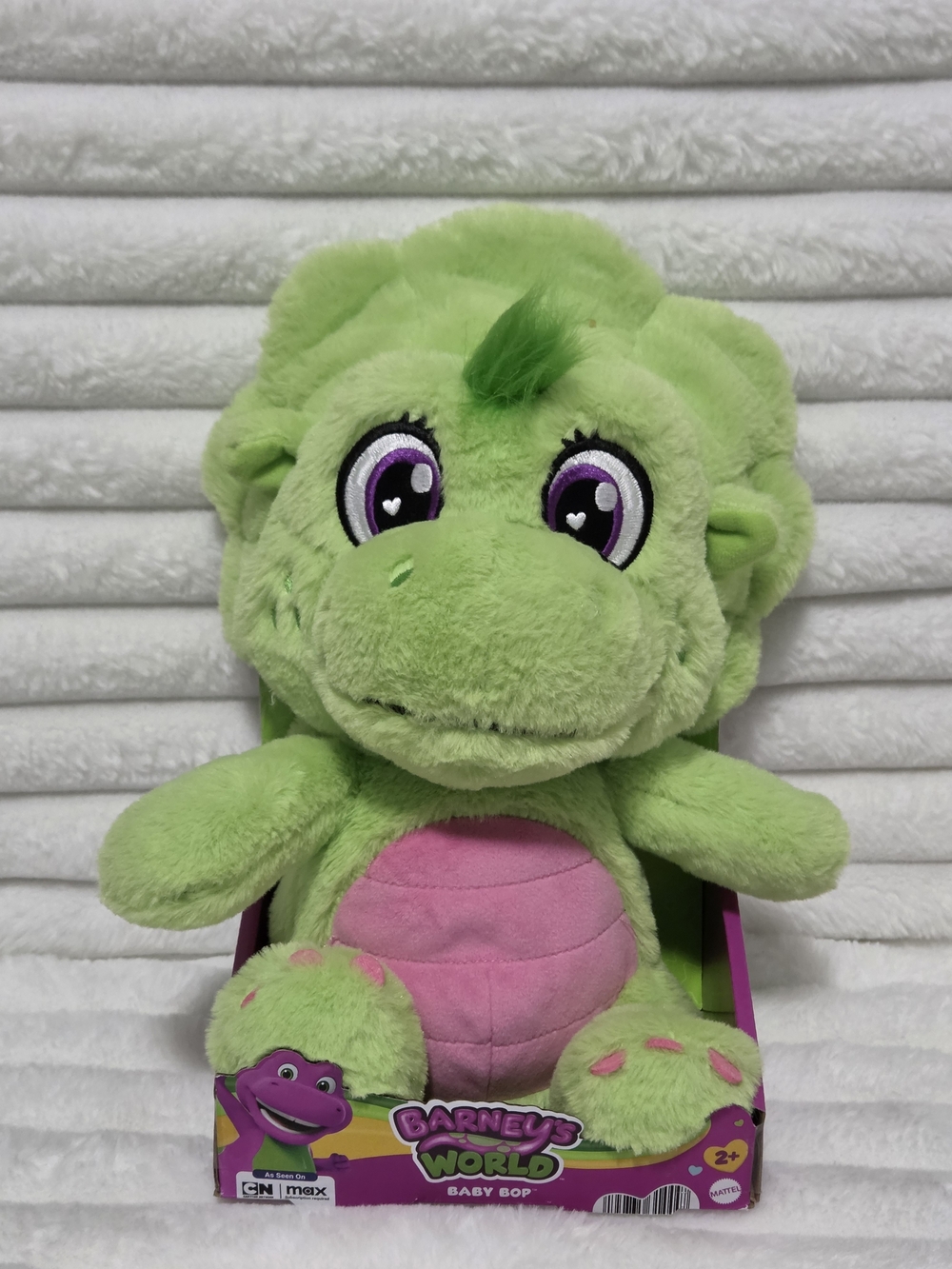Baby Bop Plush - Green and Pink Soft Dino